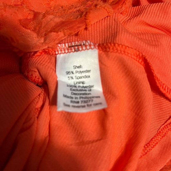 LC Lauren Conrad One-Shoulder Ruffle Dress in Vibrant Orange - Picture 11 of 11